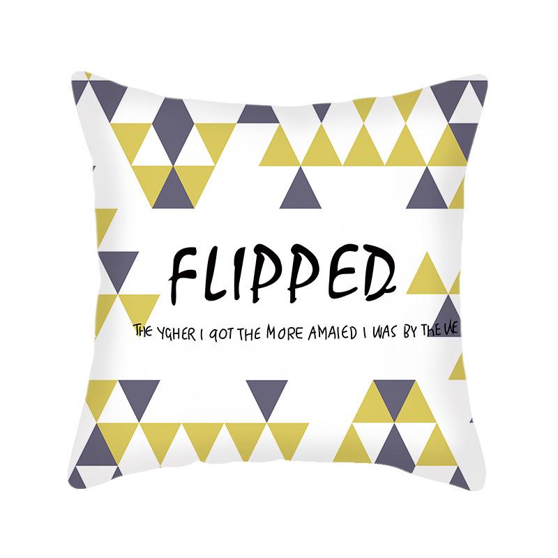 Ins Nordic Style Short Plush Linen Pillowcase Single-sided Printed Cushion Cover Pillowcase