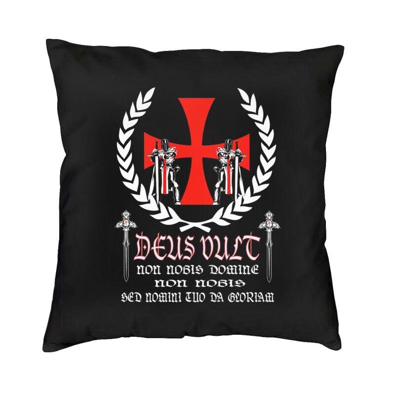 Mittelalterliches Tempelritterkreuz Kissenbezug 40x40cm Heimdekoration 3D-Druck Christlicher Kreuzritter Krieger Dekokissen