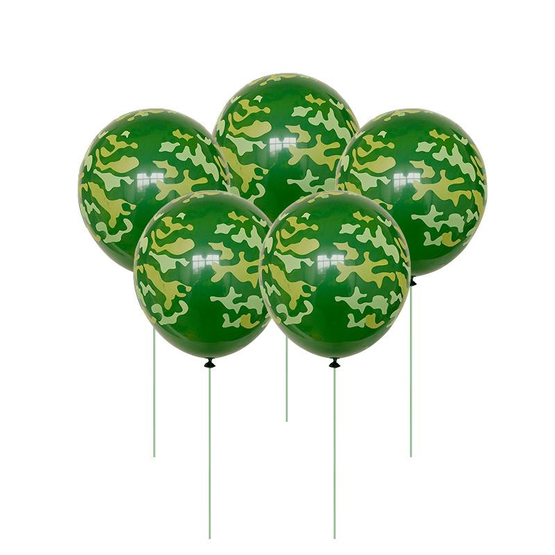 Military Camouflage Balloon Set Metal Latex Balloon Children's Birthday Camouflage Party Background Decoration Photo Taking