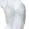 European And American Popular Bikini Rhinestone Chest Chain, Nightclub Women'S Fringed Ab Color Super Large Luxury Rhinestone Bra Body Chain