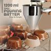 1200ML Oil Hopper With Bracket Stainless Steel Funnel Dispenser Cupcake Pancake Batter Octopus Fish Ball Kitchen Baking Tools