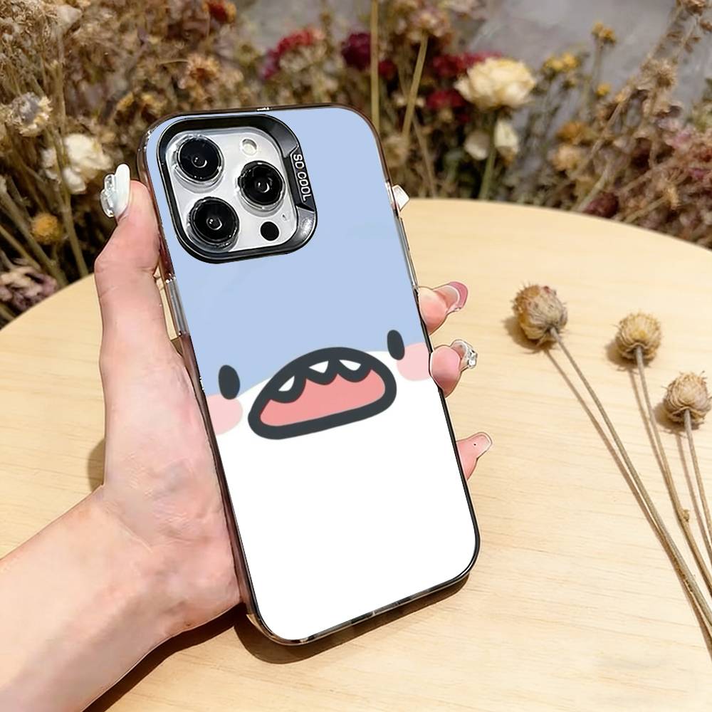 Shark Cute Phone Case For iPhone 17,16,15,14,13,12,11 Plus,Pro Max,XS,Colorful Silver Phone case Funda Cover