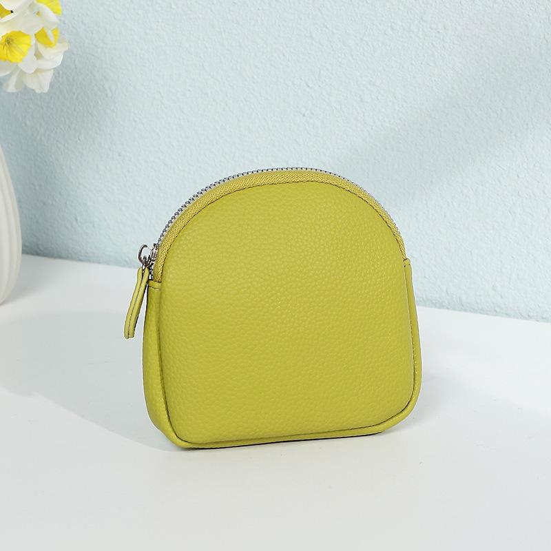 Coin Purse Portable Thin Mini Clutch Simple Soft Leather Zipper Coin Purse Earphone Bag Storage Bag Female Bag