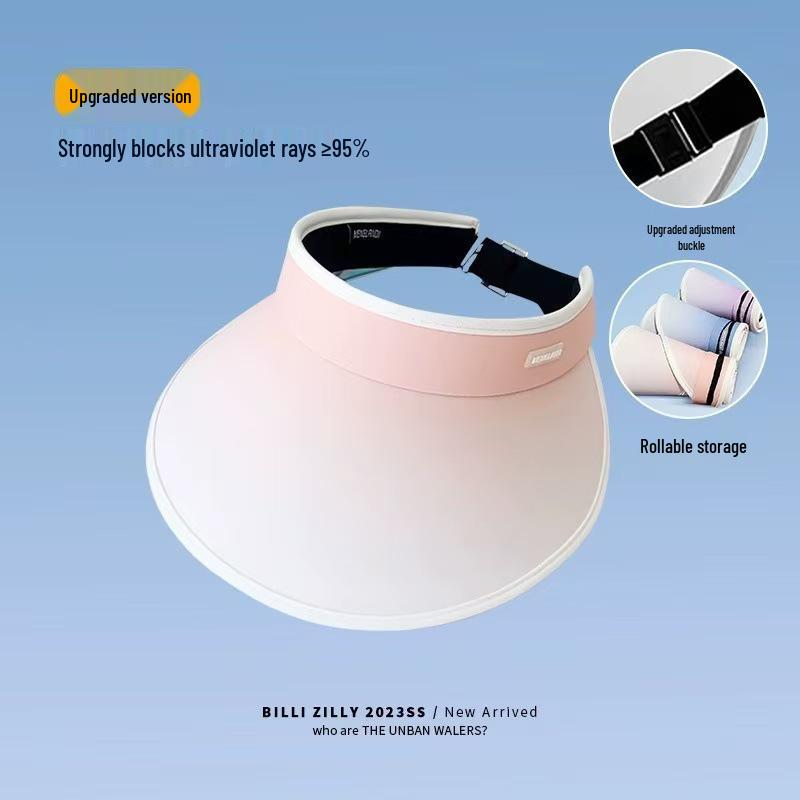 

Women s Gradient Sun Visor Hat: UV Protection & Slimming Effect for Summer Travel Adjustable