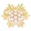 1/2/6Pcs Golden Metal Napkin Ring Faux Pearl Decor Snowflake Design Winter-themed Napkin Holders Weddings Parties Table Decor