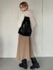 Teuwi Fotton Corduroy Flare Long Skirt (Belt Set)