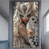 Diy Diamond Painting Eagle Queen And Owl Elk Wolf Horse Jewelry Cross Stitch Full Round Diamond Art Mosaic Portrait
