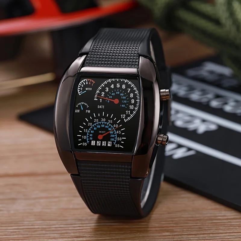 Fashion Car Design Binary Watch Men Led Digital Watches Multi-function Electronic Wristwatches Men Erkek Kol Saati Reloj Hombre