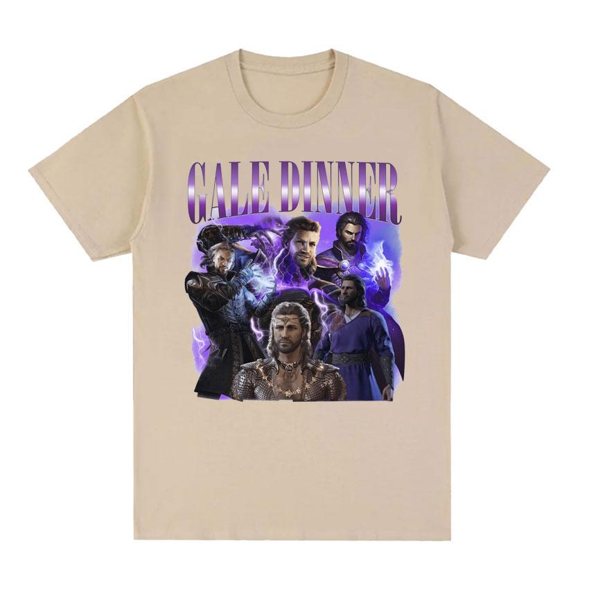 Limited Gale Dinner Baldurs Gate 3 Graphic T Shirts Men's Vintage Fashion Oversized Cotton Tops T-shirt Unisex Gothic Streetwear