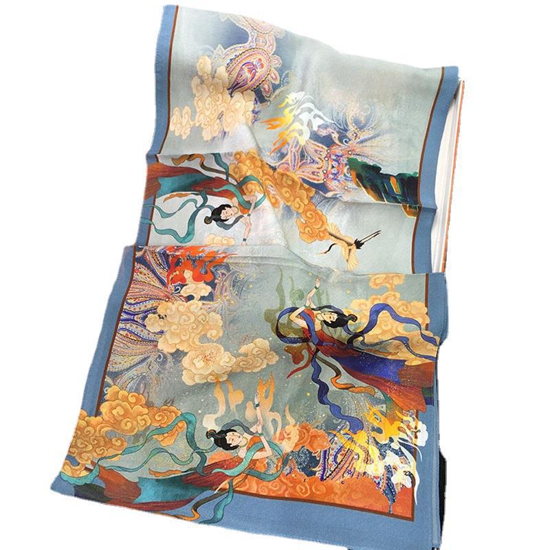 Silk Double Crepe Silk Scarf Long Scarf Scarf Spring And Autumn Women'S Summer Mulberry Silk Scarf Streamer