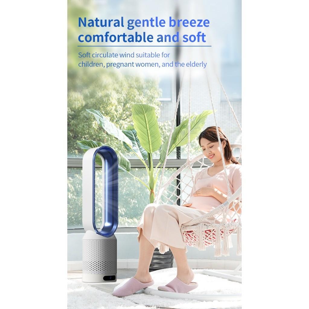 20 Inches Bladeless Air Circulation Fan 3 Modes Freely Adjustable Desktop Fan Household Negative Lons Purification Fan