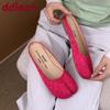 Fashion Strange Toe Fashion Silk Ladies Flats Slippers Shoes Sandals Female Shallow Footwear Flats Slippers Shoes For Women Mules