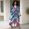 Strand Kaftan Kleider Damen Handgefertigt Gewebte Dekoration Cover Ups für Badebekleidung Schmetterling Bedruckte Maxi Robe Heißer Verkauf