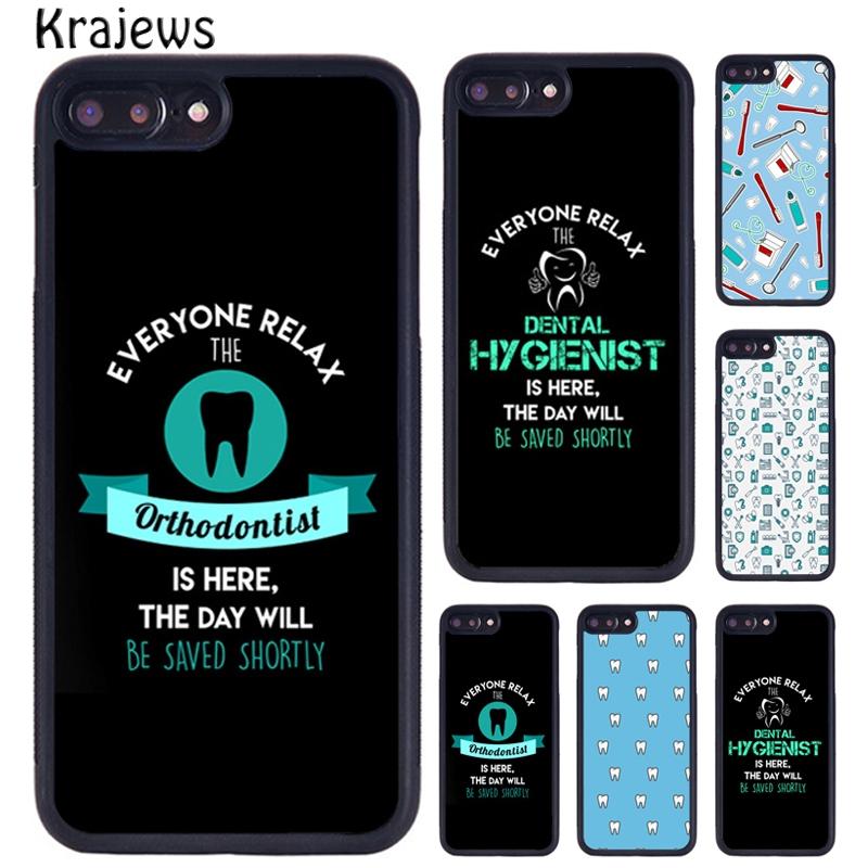 Krajews Dentist Tooth Dental Hygienist Phone Cases For iPhone 17 Air 16 15 14 Plus 11 12 13 Pro Max Cover Coque