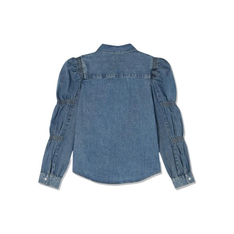 Levis SS22 Džínová bunda s límečkem a nabíranými rukávy Dámské bundy Modrá A1883-0002