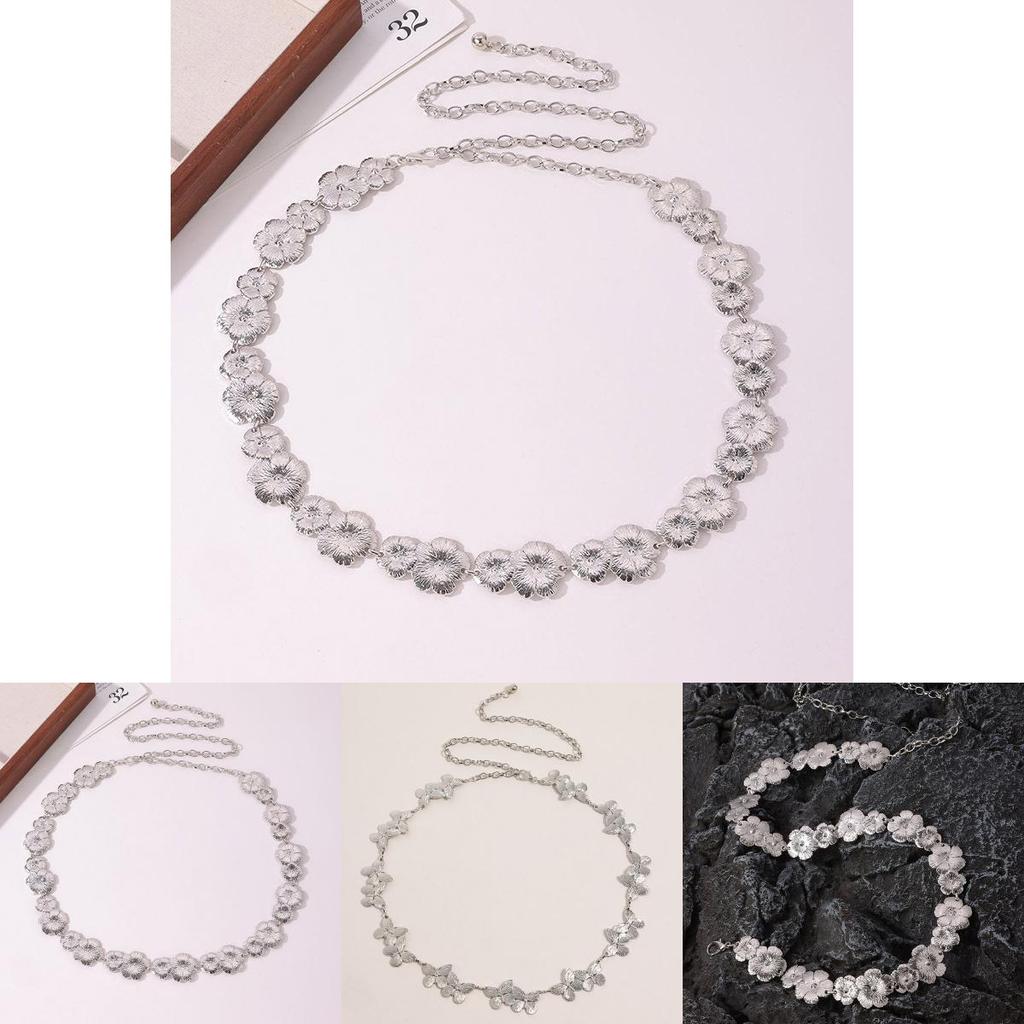 Fashion Floral Butterfly Metal Waist Chain For Women Spring