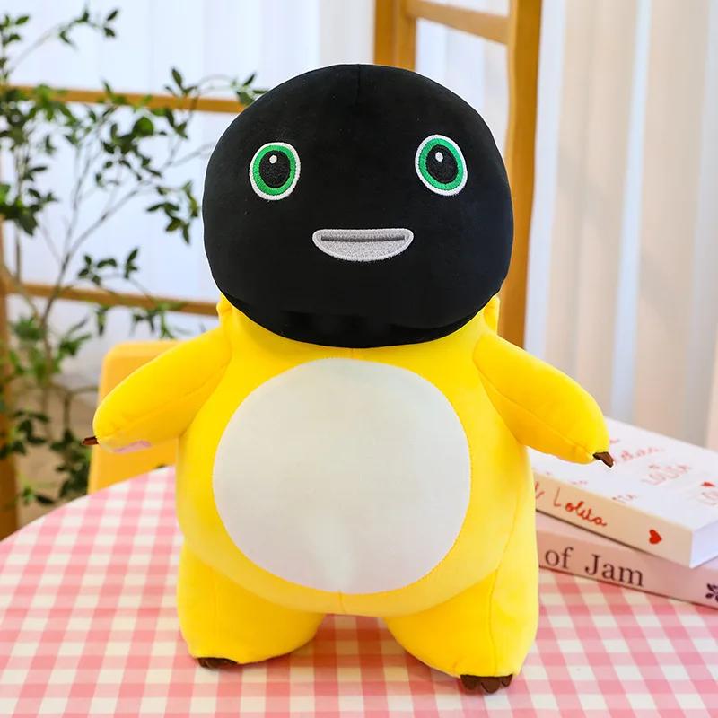 Kawaii Milk Dragon Transforms Into Black Face Stuffed Plush Toy Cartoon Anime Milk Dragon Plush Doll Sleeping Pillow Girl Gift