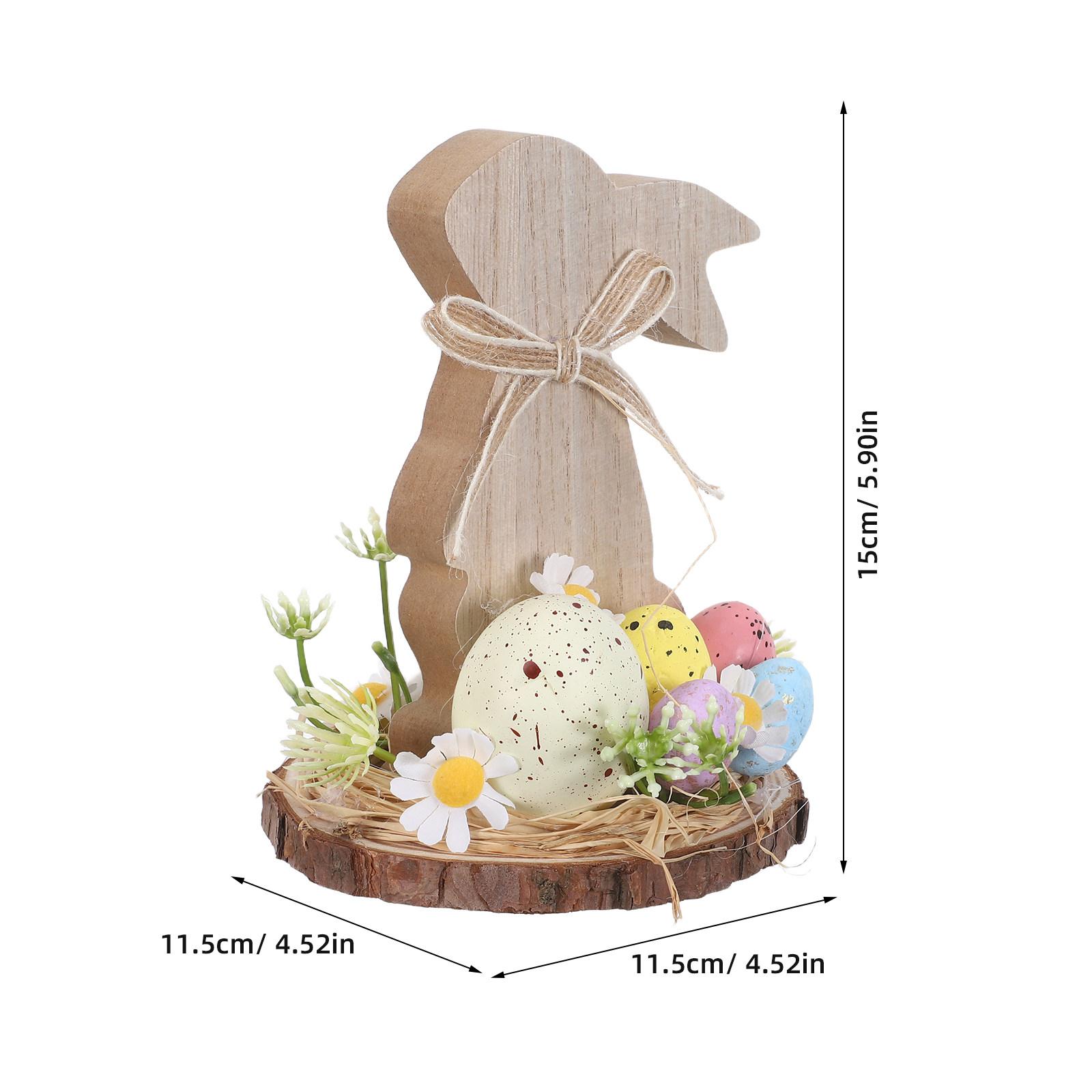 Пасхальный Деревянный Кролик Рустик Фермерский Кролик Яйца Цветы Пасхальный Центральный Элемент Стола Знак Украшения Кролика Весенний Декор