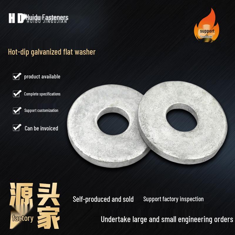 

Custom Hot-Dip Galvanized Thickened Flat Washer Round Spacer M8x16x1.6