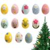 Wool Felt Foam Easter Eggs Happy Easter Decorations Painted Flower Dot Eggs Pendant Diy Craft Kids Gift Home Decor