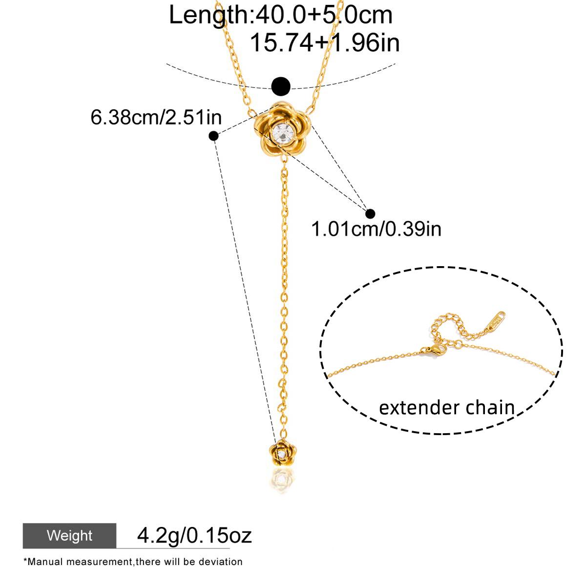 

Yori Popular Stainless Steel Flower Y-shaped Chain Necklace Expressing Love Blessing Waterproof Jewelry Gift Accessories