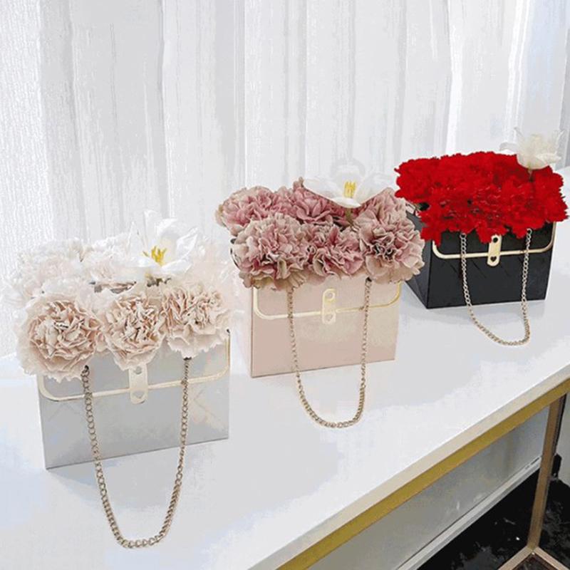 Portable Flower Box Rose Packaging Box Wrapping Paper Bag Gift Box Party Gifts
