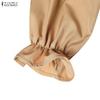 ZANZEA Women Casual Square Collar Long Sleeve Elegant Long Dress