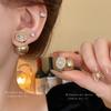 Real Gold Electroplated Silver Needle Zircon Pearl Earrings Fashion High-end Stud Earrings Personalized Versatile Light Luxury Earrings Women