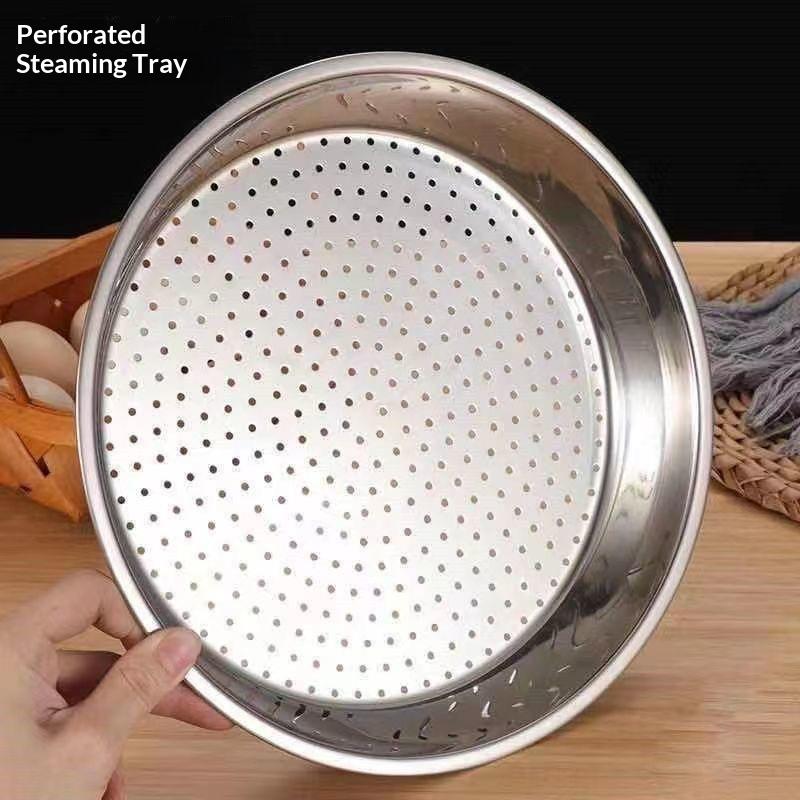 Stainless Steel Steamer Tray Food Grade Material Even Heat Transfer For Home Steaming Buns Vegetables