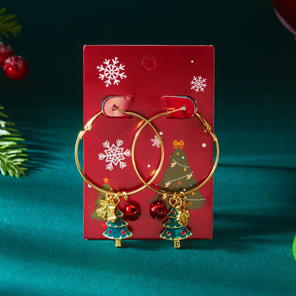 Christmas Tree Star Hat Red Earrings for Woman Christmas Drop Earrings Delicate Jewelry Ears Stud Earring Xmas Gifts
