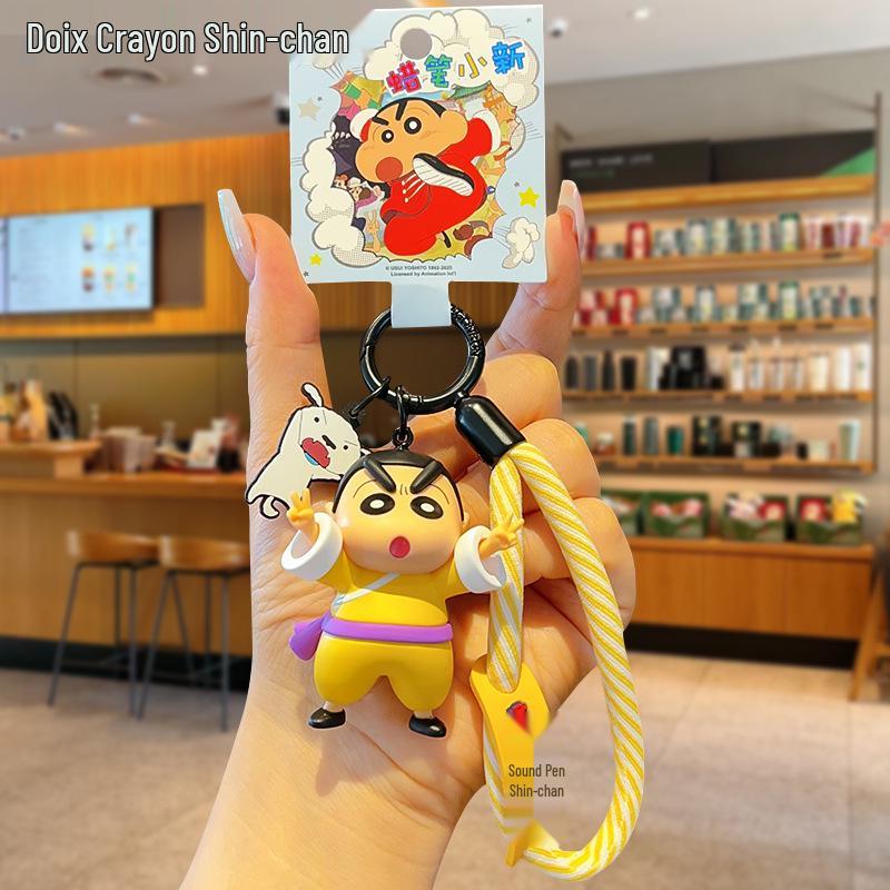 Crayon Shin-chan Doll Keychain: Cute Couple Backpack Pendant & Student Gift Ornament
