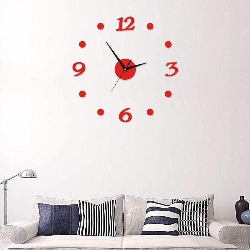 Creative and Minimalist Living Room Mirror Wall Clock 3D Stereoscopic Home Wall Decoration Clock DIY Clock Art Wall Clock