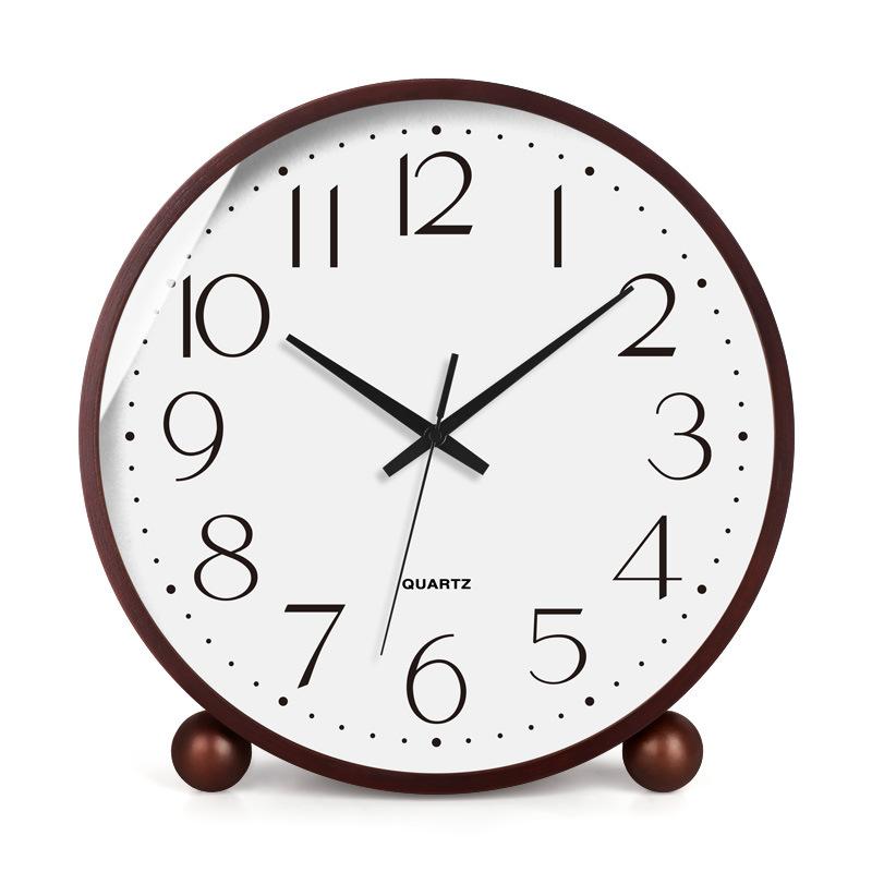 

Часы с механизмом Seiko Гостиная Дом Спальня Офис Простые Настольные часы Модные и Атмосферные Массив дерева Бесшумные Часы с радиосигналом /