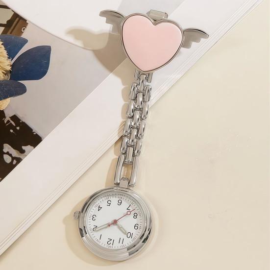 Nurse Quartz Watch Clip-on Doctor Watch Heart And Wings Design Watch for Chest Pocket Nurses Doctors Medical Professionals