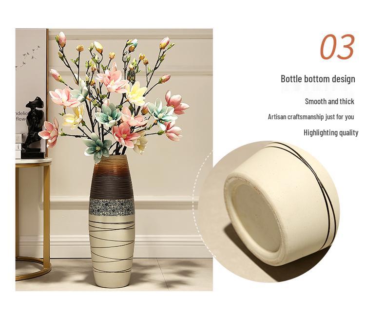 Large European-Style Porcelain Floor Vase for Dried Flowers - Artistic Living Room Ceramic Decoration