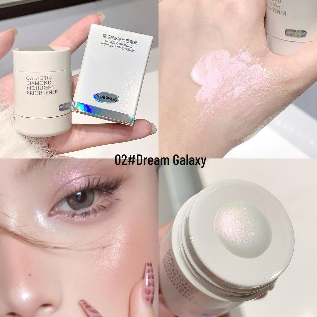 SHAQINUO Galaxy Diamond Highlighter: Liquid Pearl Shimmer for Face, Nose Bridge & Clavicle.