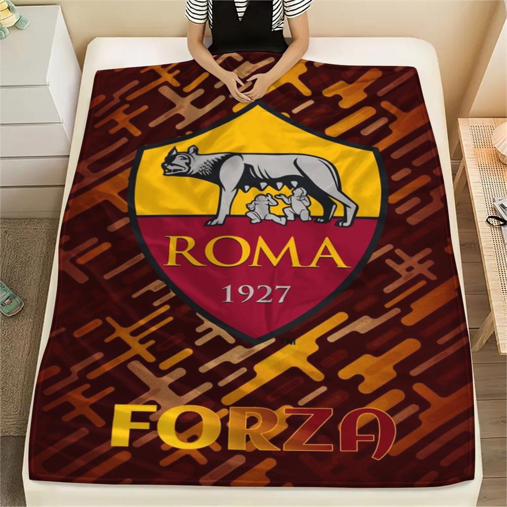 1pc A.S Roma Print Flannel Blanket, High Quality Comfortable for All Seasons, Home Decor, Warmth and Comfort, Perfect for Christmas Gifts01