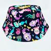 Kids' Cartoon Print Sun Protection Bucket Hat, Double-Sided for Boys & Girls, Trendy Outdoor Headwear