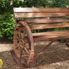 Garden Swing Bench. 2-person Swing. With Wheel-shaped Armrests. For Balcony, Garden, Patio. Carbonized