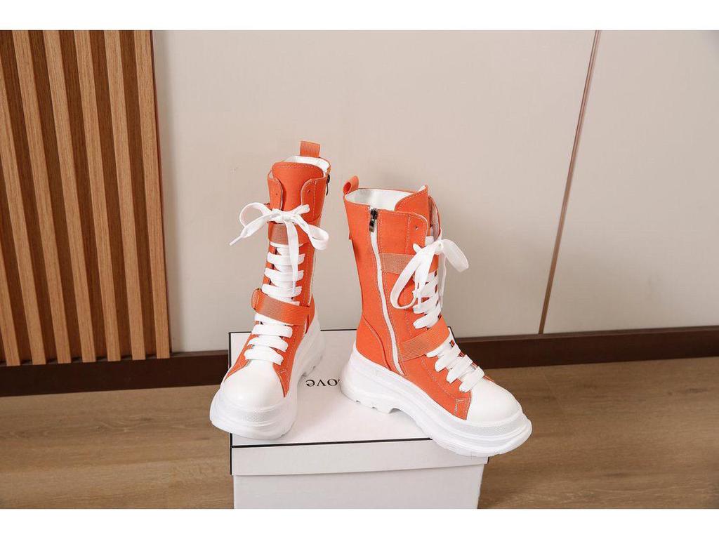 Versatile Thick-Soled Ankle Boots for Petite Women - Fashionable High-Top Martin Boots for Summer and Autumn