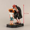 18cm Anime Figure One Piece Luffy Four Emperors Shanks Straw Hat Boy Action Figure Monkey D Luffy PVC Collection Model Doll Toys
