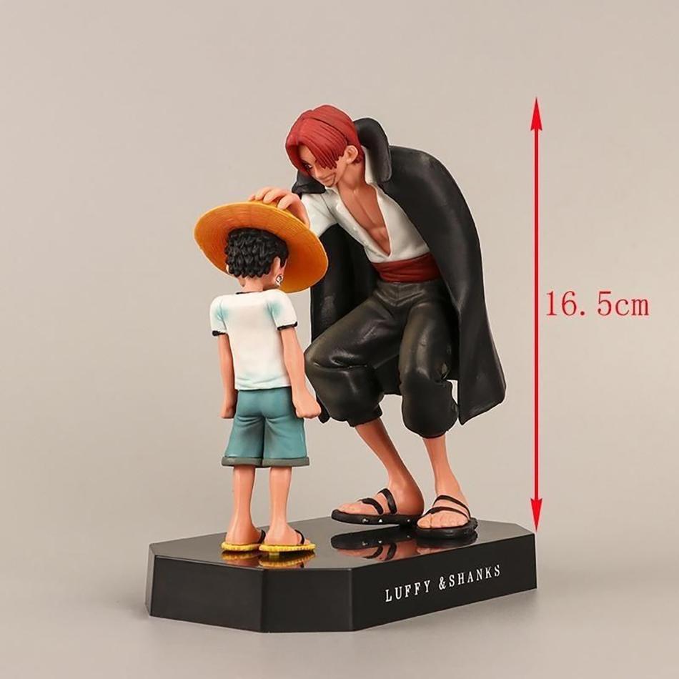 18cm Anime Figure One Piece Luffy Four Emperors Shanks Straw Hat Boy Action Figure Monkey D Luffy PVC Collection Model Doll Toys