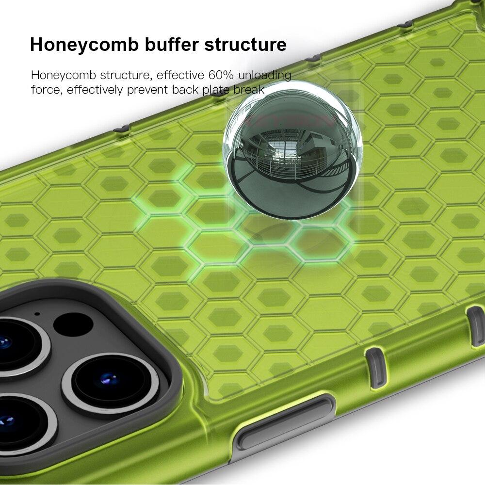 KEYSION Stoßfeste Rüstungshülle für iPhone 15 Pro 15 Ultra Silikon + PC Honeycomb Phone Back Cover für iPhone 15 Plus