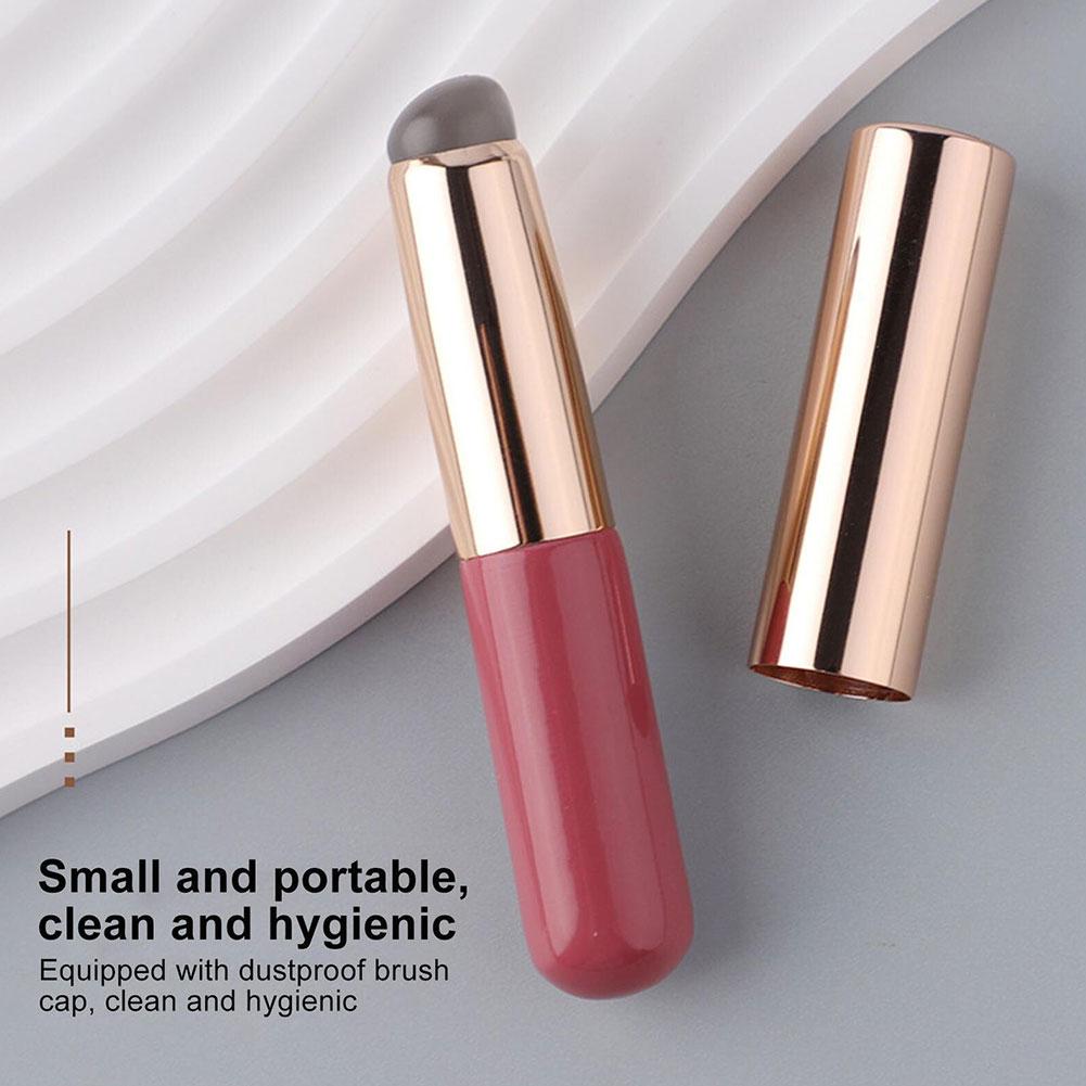 Silicone Lip Brush With Cover Cap Concealer Brush Like Fingertips Q Soft Lipstick Makeup Brushes Round Head No Broken