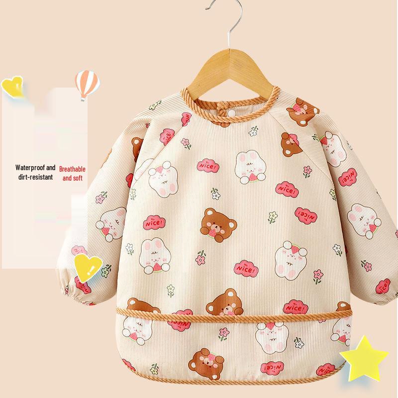 Baby-Lätzchen: Herbst/Winter Langarm Schürze für Jungen & Mädchen - Fleckenabweisender Kindergarten Overall