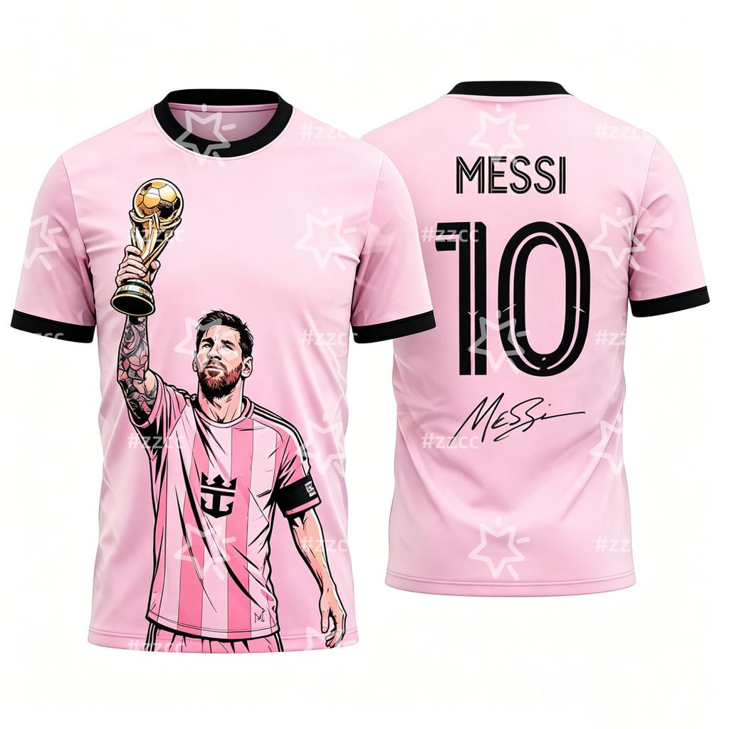 2026 Messi No.10 Football Jersey Fan Commemorative Gift Summer Sports T-Shirt Kid's Clothing Tee Cycling Jersey