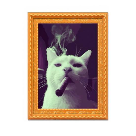 Vintage Cat Fridge Magnet 3D Wooden Frame Cat Refrigerator Magnet Home Kitchen Office Locker Decoration Cat Lover Gift