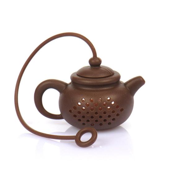 Teapot-Shape Tea Maker Infuser Strainer Silicone Bag Leaf Filter Diffuser Tool