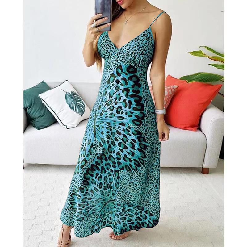 2022 Women Deep V Neck Leopard Print Long Dress Butterfly Wrap Spaghetti Strap Sleeveless Beach Maxi Dress Boho Summer Dresses Buy cheaply on Joom 2022 Women Deep V Neck Leopard Print Long Dress Butterfly Wrap Spaghetti Strap Sleeveless Beach Maxi Dress Boho Summer Dresses Buy cheaply on Joom