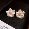 Creative Flower Earrings Light Luxury Ear Stud Gift Camellia Studs Earrings  Party Jewelry